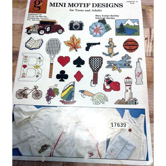 Mini Motif Designs For Teens & Adults Cross Stitch Pattern Book By Mary & Debora - Picture 2 of 3